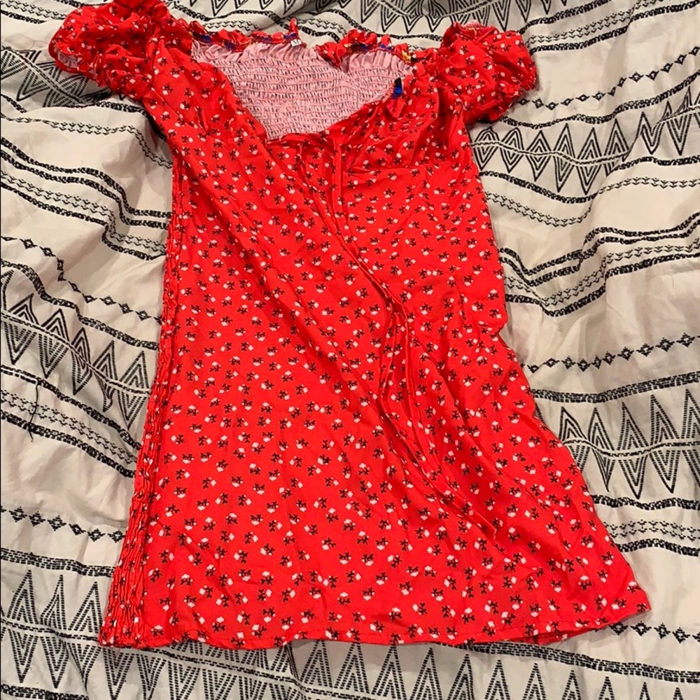 Chic Me red off the shoulder dress